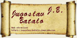 Jugoslav Batalo vizit kartica